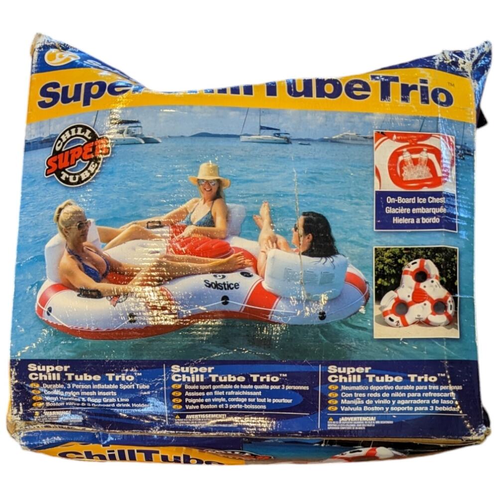 3 Person River Floating Tube Inner Drink Holder Lake Rafting Super Chill Trio